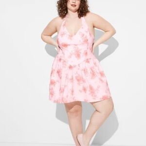 NWT Wild Fable Women's Light Pink Mini Skater Dress in a Size XXL.